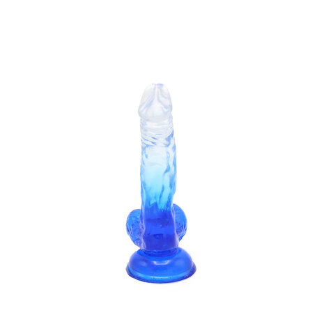 Kiotos Cox Color - Gekleurde Dildo 03 - 17,5 x 3,2 cm - Transparant/Blauw