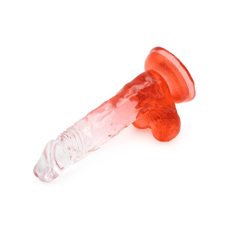 Kiotos Cox Color - Gekleurde Dildo 03 - 17,5 x 3,2 cm - Transparant/Rood