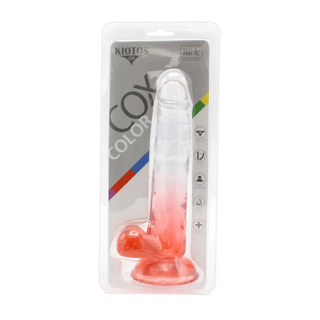 Kiotos Cox Color - Gekleurde Dildo 05 - 20 x 3,2 cm - Transparant/Rood