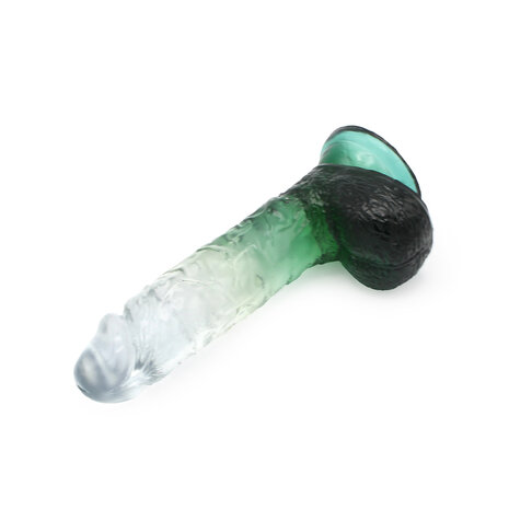 Kiotos Cox Color - Gekleurde Dildo 08 - 18,5 x 4 cm - Transparant/Groen