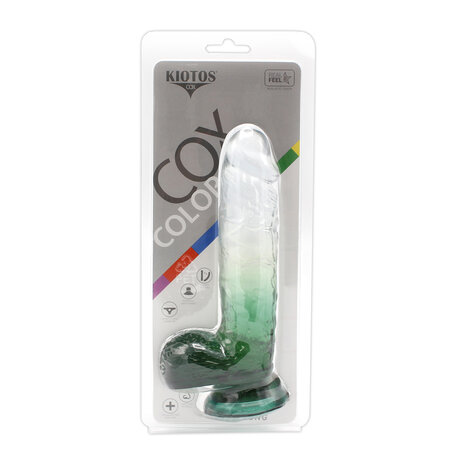 Kiotos Cox Color - Gekleurde Dildo 08 - 18,5 x 4 cm - Transparant/Groen