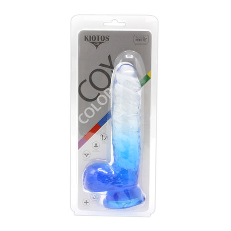 Kiotos Cox Color Gekleurde Dildo 08 - transparant/blauw