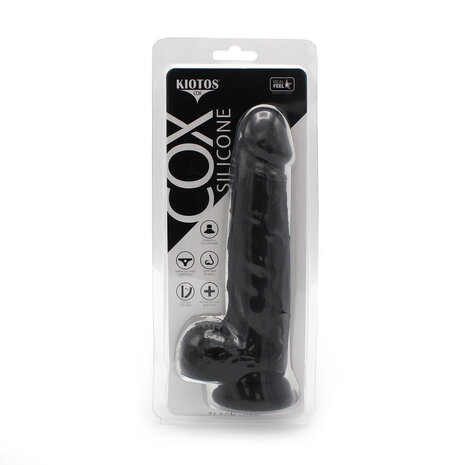 Kiotos Cox - Siliconen Dildo 21.5 x 3.7 cm - Zwart