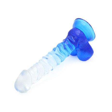 Kiotos Cox Color - Gekleurde Dildo 04 - 22,5 x 4 cm - Transparant/Blauw