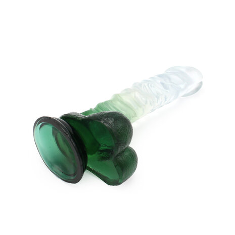 Kiotos Cox Color - Gekleurde Dildo 04 - 22,5 x 4 cm - Transparant/Groen