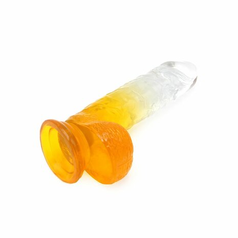 Kiotos Cox Color - Gekleurde Dildo 08 - 18,5 x 4 cm - Transparant/Geel