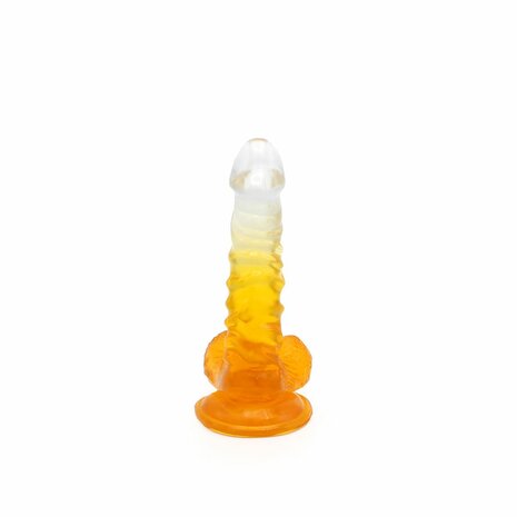 Kiotos Cox Color - Gekleurde Dildo 02 - 18,5 x 4 cm - Transparant/Geel