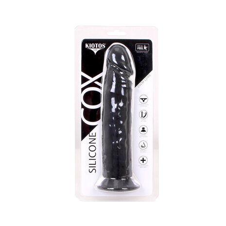 Kiotos Cox Siliconen Dildo met zuignap 25 x 5 cm - zwart