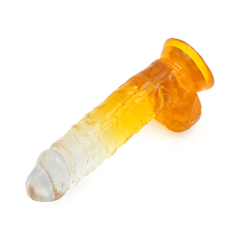 Kiotos Cox Color - Gekleurde Dildo 10 - 25 x 5,5 cm - Transparant/Geel