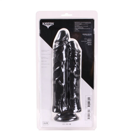 Kiotos Cox - Extreme Sandwich Dildo 28 x 6 cm - Zwart