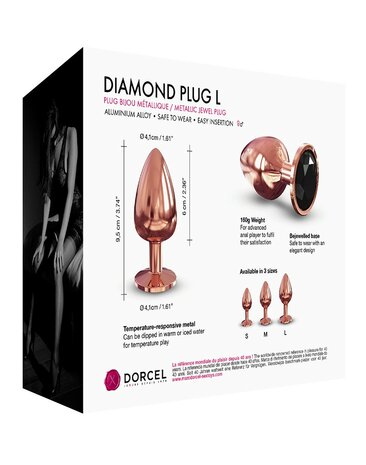 Dorcel Diamond Metalen Butt Plug - Rose Goud - maat L