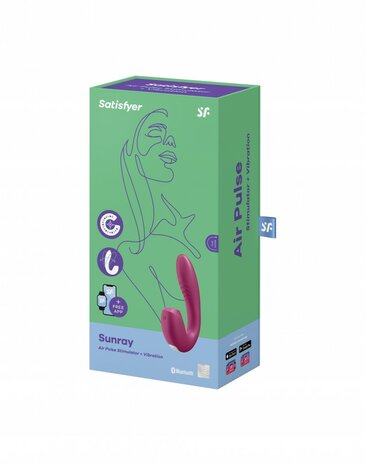 Satisfyer - Sunray Luchtdruk + G-spot Vibrator - berry rood