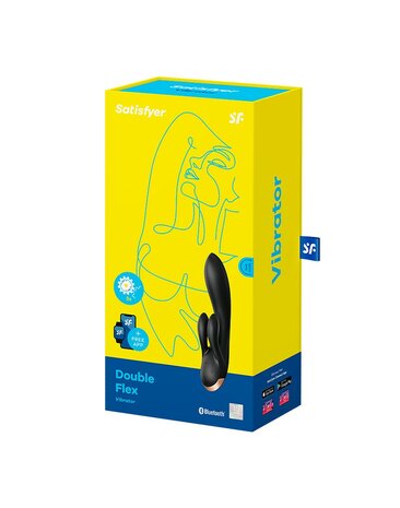 Satisfyer - Double Flex Rabbit - Tarzan Vibrator - Met App Control - Zwart