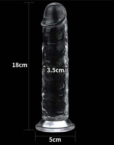 Lovetoy Flawless Dildo 18 x 3,5 cm - transparant