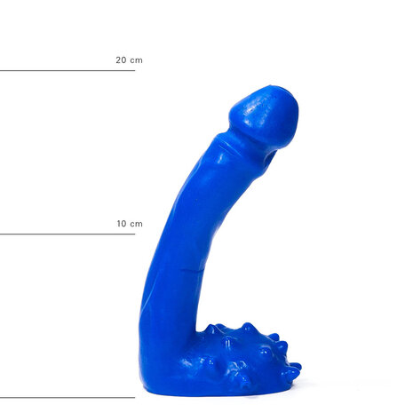 All Blue - Kleine Dildo Met Balzak 9 x 2.5 cm - Blauw