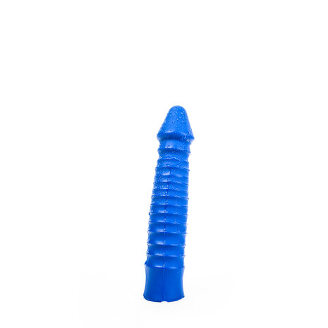 All Blue Geribbelde Dildo 26 x 5 cm - blauw