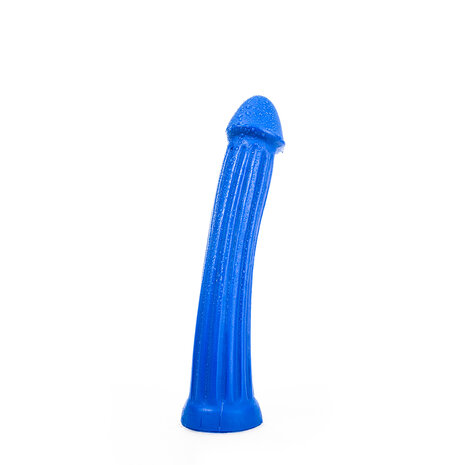 All Blue XXL Dildo met ribbels 31 x 5.5 cm - blauw