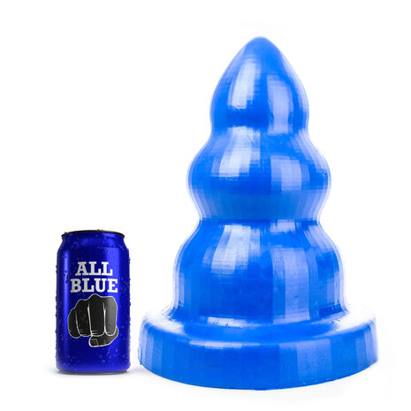 All Blue Triple Pleasure Anaal Dildo - blauw - maat L