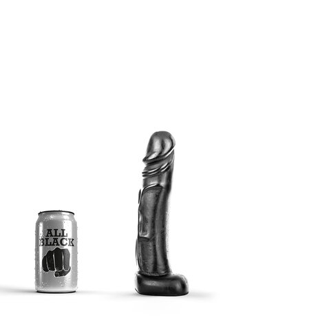 All Black - Zwarte realistische dildo -22 cm