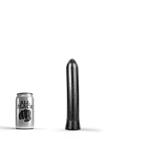 All Black - Gladde Dildo - 22 x 4.5 cm - Zwart