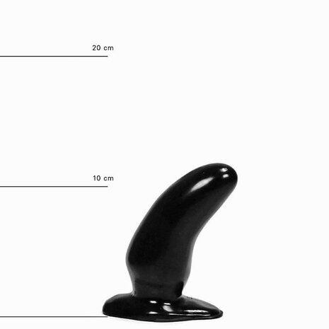 All Black - Zwarte Kromme Anaal Dildo - 13 cm