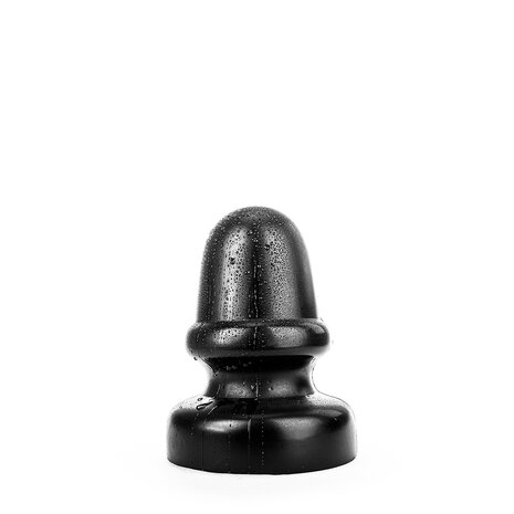 All Black Buttplug met stimulerende ribbel 23 x 13.5 cm - zwart