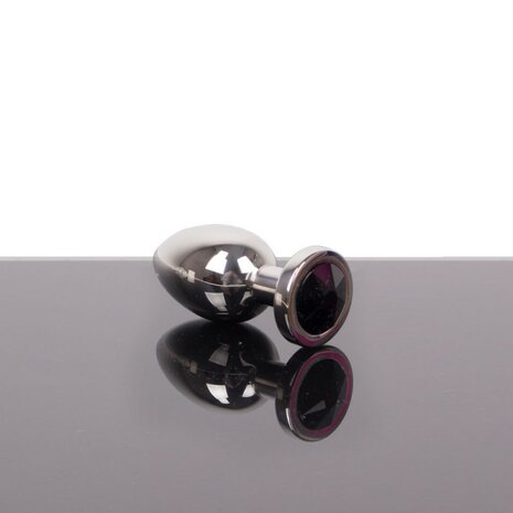 Kiotos - Buttplug RVS Met Zwart Kristal - Maat M