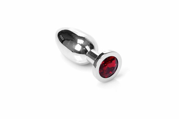 Kiotos - Buttplug RVS Met Rood Kristal - Maat M