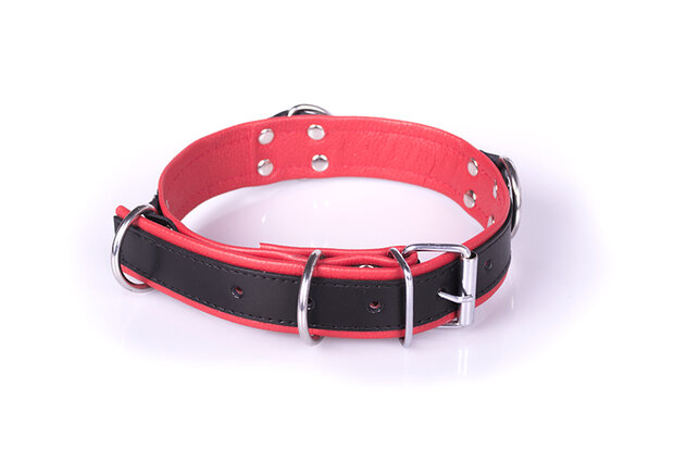 Kiotos - DeLuxe Bondage Collar - Zwart/Rood