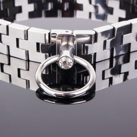 Kiotos - Watch band Collar met Schakels - O-ring met Swarovski Kristal En Slot