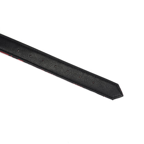 Liebe Seele - Victorian Garden Collar/Choker Smal - vegan vriendelijk - PU leer en kant - zwart/rood