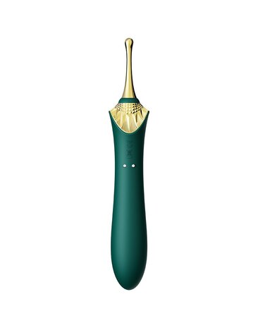 ZALO Verwarmde Pinpoint Clitoris Vibrator Bess 2 met extra opzetstukken - smaragdgroen