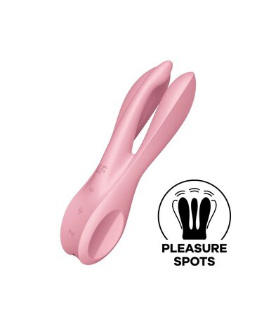 Satisfyer - THREESOME 1 Multi Vibrator met 3 voelsprieten - lichtroze