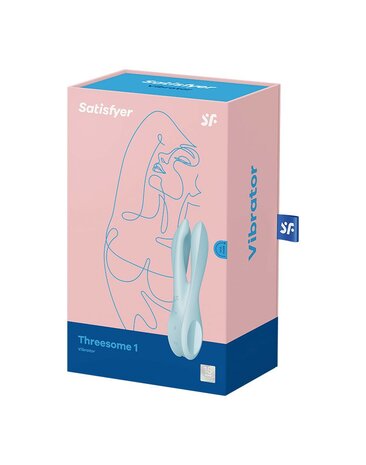 Satisfyer - THREESOME 1 Multi Vibrator met 3 voelsprieten - lichtblauw