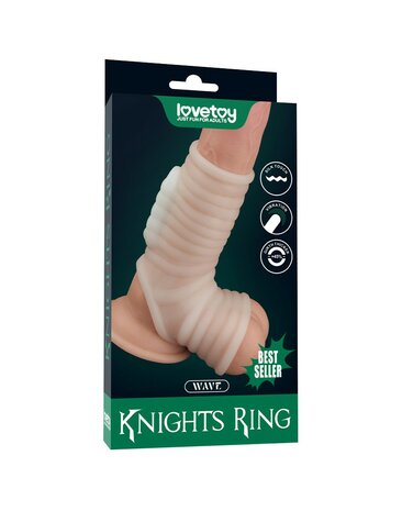 Lovetoy Vibrerende Rekbare Penis Sleeve WAVE KNIGHTS - wit