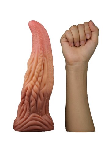 Lovetoy XXL Extreme Dildo Alien Tongue 25 x 7.5 cm - lichte/donkere huidskleur