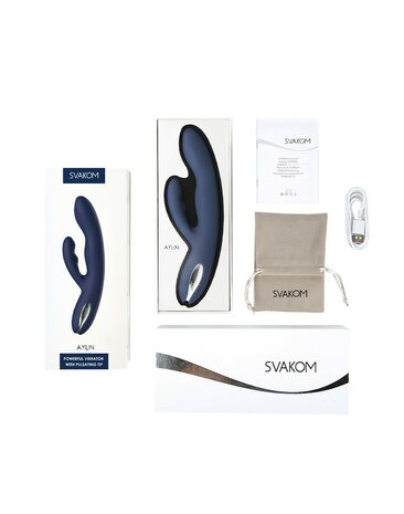 Svakom - Rabbit Vibrator met vibrerende tip AYLIN - blauw