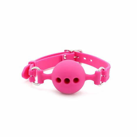 Kiotos - Siliconen Ball Gag met (adem)gaten - roze