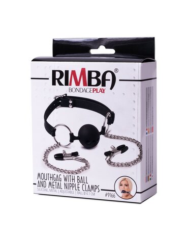 Rimba - Ball Gag - Mondknevel Met Tepelklemmen