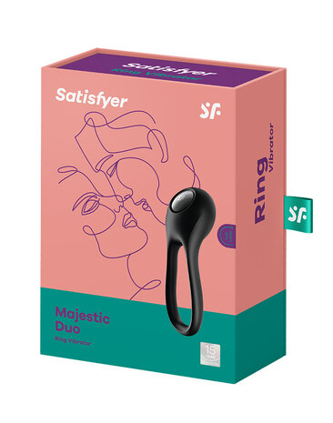 Satisfyer - Majestic Duo Cockring met APP Control - zwart