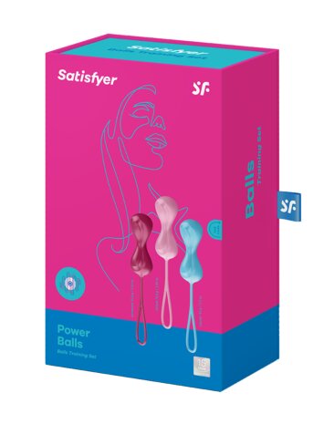 Satisfyer - Bekkenbodem Trainer Kegel Balls set van 3 - rood - roze - blauw - medium