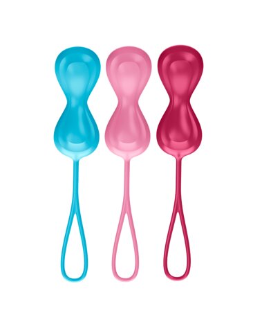 Satisfyer - Bekkenbodem Trainer Kegel Balls set van 3 - rood - roze - blauw - medium