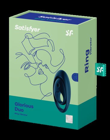 Satisfyer - Vibrerende Cockring met Partner Stimulator | Koppel Vibrator GLORIOUS DUO - blauw