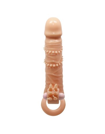 Pretty Love - Connor - Vibrerende Penis Sleeve - Met Clitoris Stimulator - Lichte Huidskleur