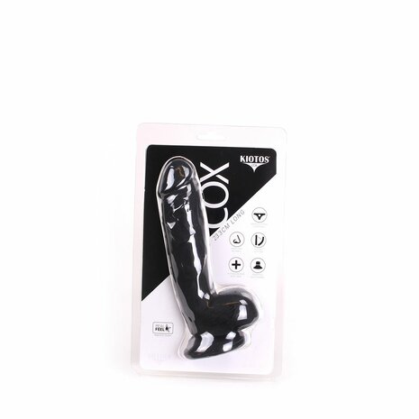 Kiotos Cox Dildo met balzak 23,5 x 5 cm - zwart