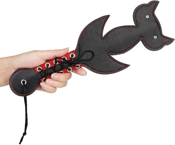 Spanking Paddle Black Cat - zwart/rood