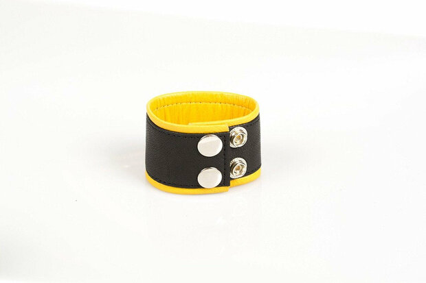 Kiotos Leather Polsband leer - geel/zwart