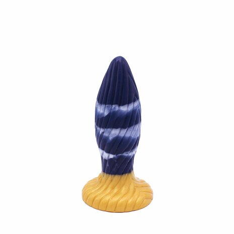 Kiotos Monstar - Buttplug - Anaal Dildo Beast 39 - 17.5 x 5.5 cm - Blauw/Goud/Wit