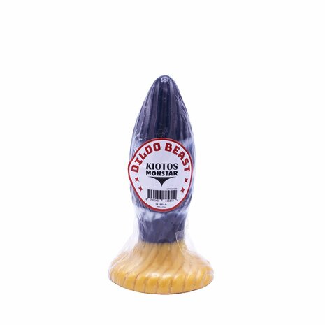 Kiotos Monstar Buttplug / Anaal Dildo Beast 39 - 17.5 x 5.5 cm - blauw/goud/wit