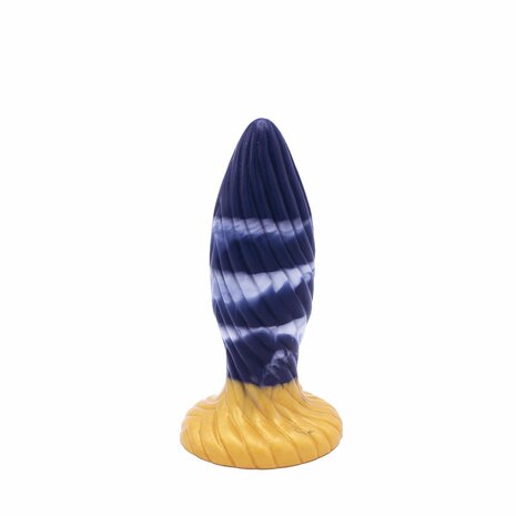 Kiotos Monstar - Buttplug - Anaal Dildo Beast 39 - 17.5 x 5.5 cm - Blauw/Goud/Wit